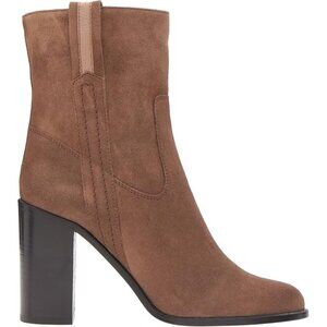 Kate Spade New York Size 9 Tobacco Brown Baise Suede Pull On Heeled Ankle Boots